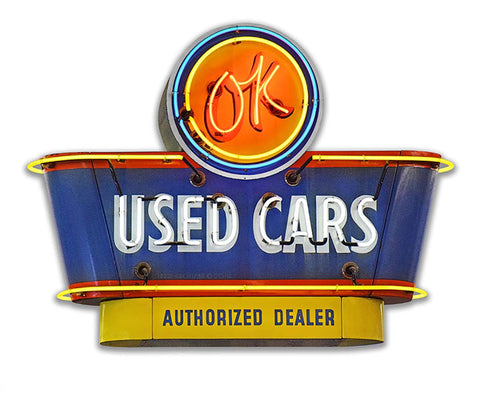 1950s OK Used Cars Metal Sign