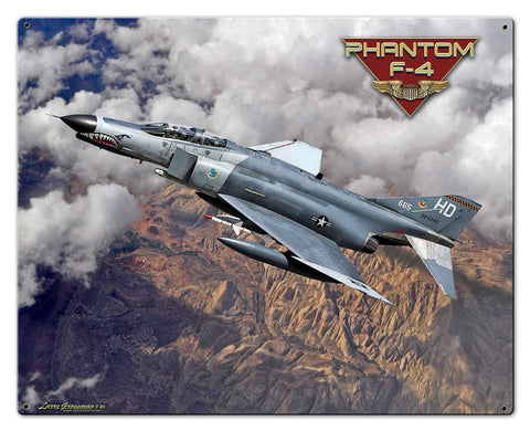 F 4 Phantom Metal Sign