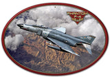 F 4 Phantom Oval Metal Sign