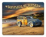 Surfside At Sunset Metal Sign