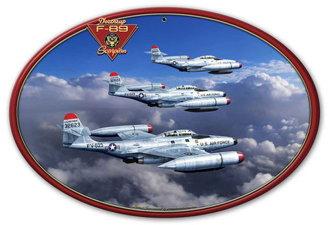 F-89 Scorpion Oval Metal Sign