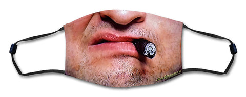 Cigar Chomping Face Mask Metal Sign