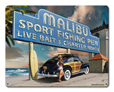 Malibu Pier Metal Sign