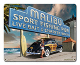 Malibu Pier Metal Sign