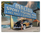 Malibu Pier Metal Sign