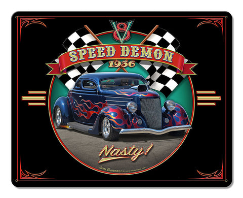 1936 Blown Coupe Metal Sign