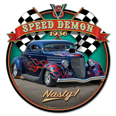 1936 Blown Coupe Metal Sign