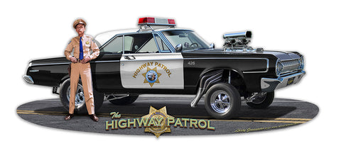 Highway Patrol Cut-out Metal Sign
