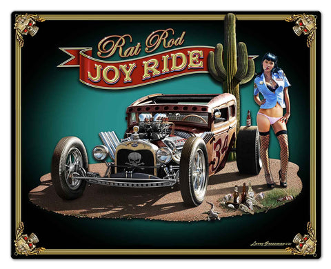 Rat Rod JR Wild Metal Sign