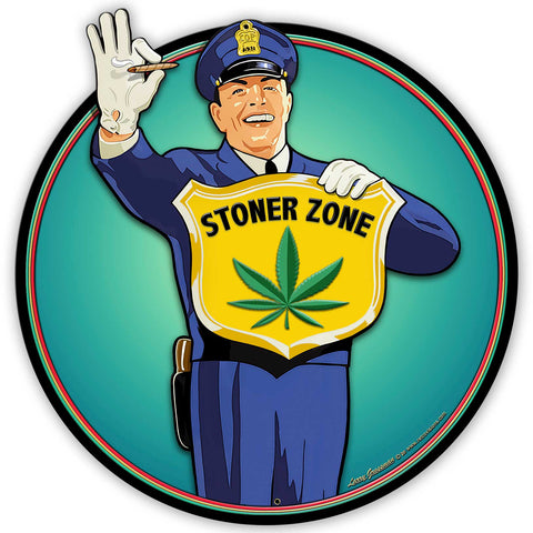 Guard Stoner Zone 28 x 28 Custom Shape Metal Sign