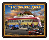Cruisin' the Streamliner Diner 15 x 12 Satin Metal Sign