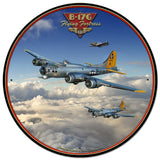B 17 Flying Fortress 28 x 28 Round Metal Sign