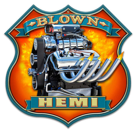 Blown Motor 16 x 16 Custom Shape Metal Sign