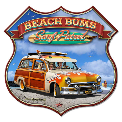 1951 Woodie 16 x 16 Custom Shape Metal Sign