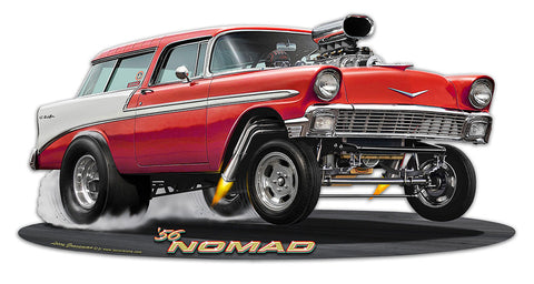 1956 Nomad Gasser 18 x 9 Custom Shape Metal Sign