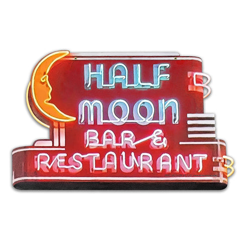 Half Moon Bar 20 x 13 Custom Shape Metal Sign