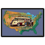 CACTUS SLIM BUS MAP 36 x 24 Satin Metal Sign