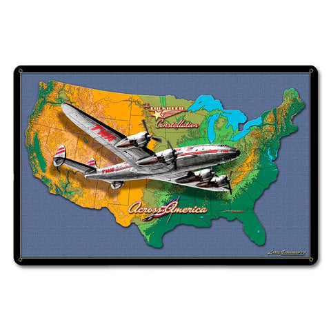 CONSTELLATION MAP 18 x 12 Satin Metal Sign