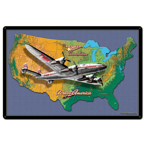 CONSTELLATION MAP 36 x 24 Satin Metal Sign