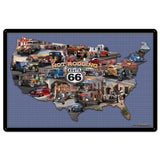 HOT RODDING ROUTE 66 MAP 36 x 24 Satin Metal Sign