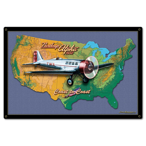 NORTHRUP ALPHA MAP 24 x 16 Satin Metal Sign