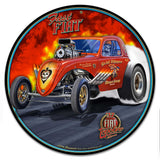 1937 FIAT DRAG CAR 14 x 14 Round Metal Sign
