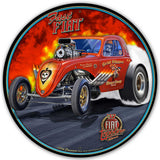 1937 FIAT DRAG CAR 28 x 28 Round Metal Sign