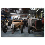 HOT ROD SHOP 15 x 10 Custom Shape Metal Sign