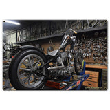 CHOPPER SHOP 15 x 10 Custom Shape Metal Sign