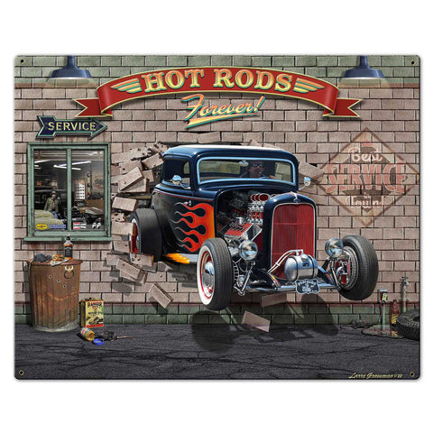 Hot Rods Forever 30 X 24 vintage metal sign Metal Sign