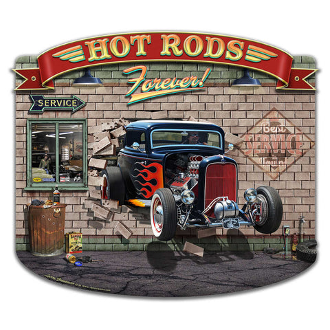 Hot Rods Forever 16 X 14 vintage metal sign Metal Sign