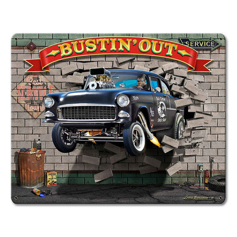 Break On Thru 1955 Chevy 15 X 12 vintage metal sign Metal Sign
