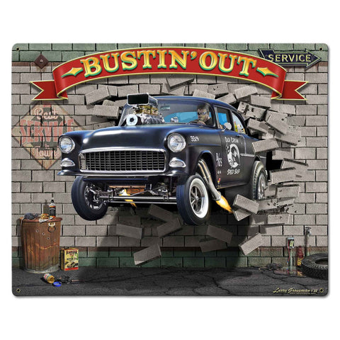 Break On Thru 1955 Chevy 30 X 24 vintage metal sign Metal Sign