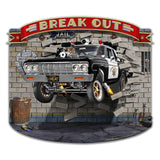 Cop Car Break Out 16 X 14 vintage metal sign Metal Sign