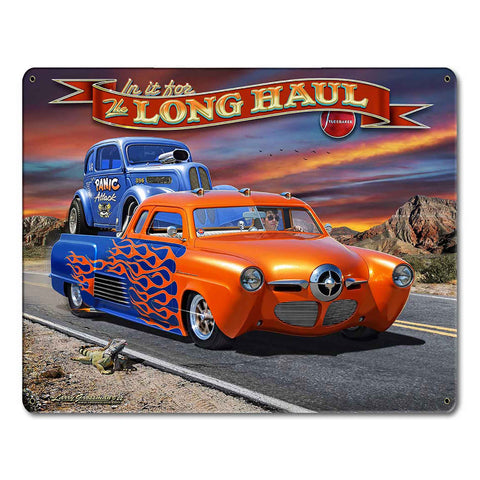 1949 Stude Long Haul Metal Sign 15in X 12in Metal Sign