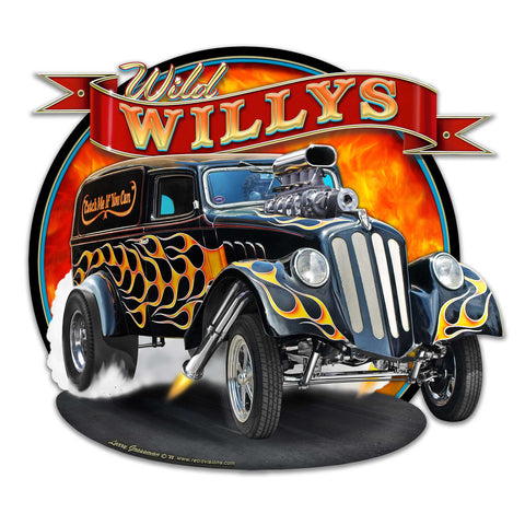 1933 WILD WILLYS Metal Sign 18in X 16in Metal Sign