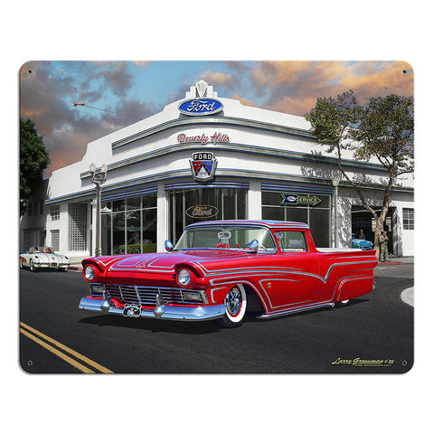 1956 Ford Ranchero Kustom Dealer Metal Sign 12in X 15in Metal Sign