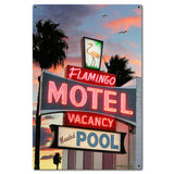 Flamingo Motel Metal Sign 16in X 24in Metal Sign