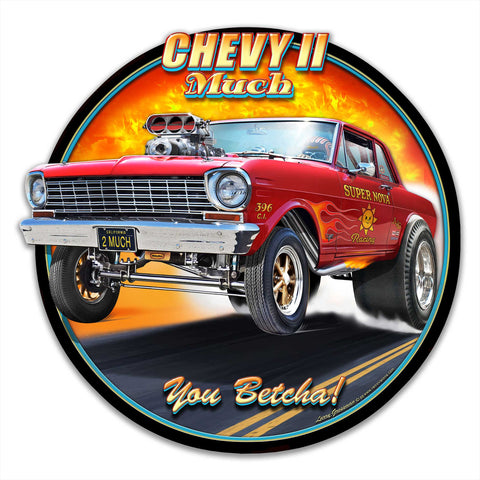 1964 CHEVY II GASSER Metal Sign 16in X 16in Metal Sign