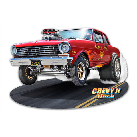 LGC403   1964 Chevy II Gasser Cutout Metal Sign