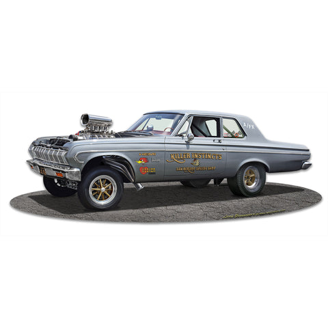 LGC425 - 1964 Plymouth Gasser Cutout Metal Sign