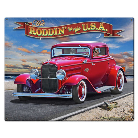 LGC441   Roddin' in the USA Metal Sign