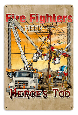 FIRE-FIGHTERS-NEED-HEROES-DISTRESSED-METAL-Vintage-Sign-Metal-Sign