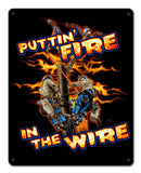 LINEMAN FIRE IN THE WIRE Vintage Sign Metal Sign