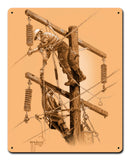 LINEMAN POLE BUDDIES Vintage Sign Metal Sign