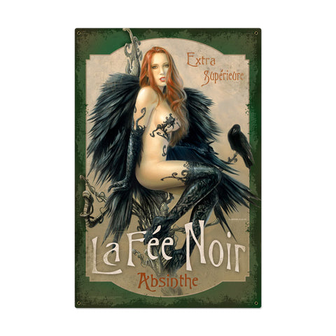 Black Fairy Vintage Sign Metal Sign