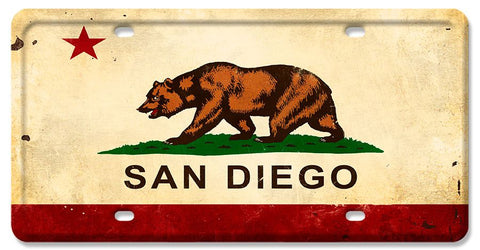California Flag San Diego Vintage Sign Metal Sign