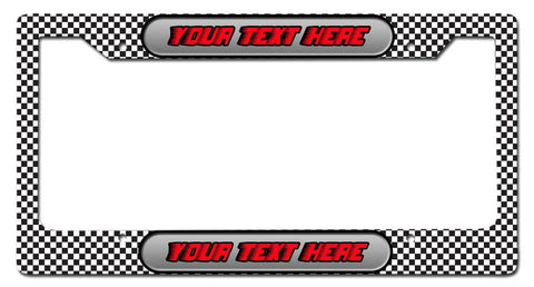 Checkerboard--License-Frame-Vintage-Sign---Personalized-Metal-Sign
