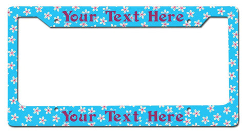 Tropical-Flowers--License-Frame-Vintage-Sign---Personalized-Metal-Sign