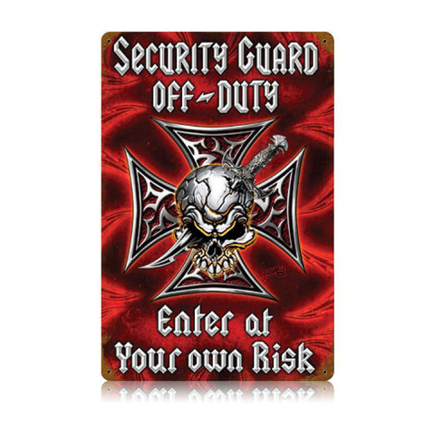 Security Off Duty Vintage Sign Metal Sign